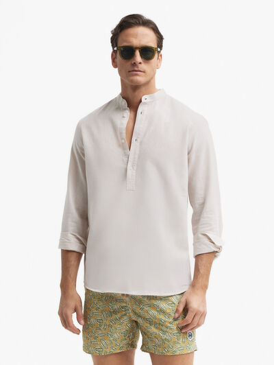 CAMISA LINO C.MAO BEIGE
