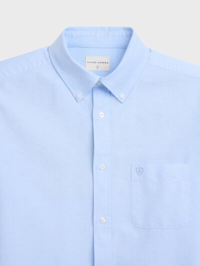 CAMISA OXFORD POCKET CELESTE