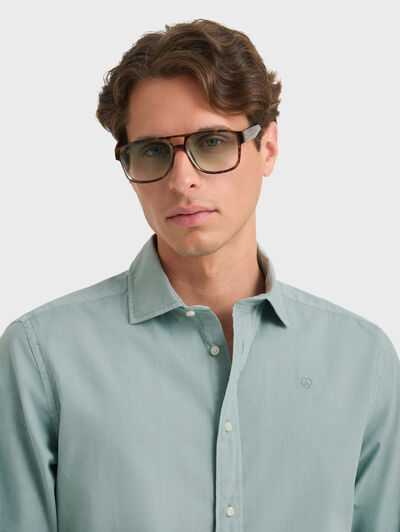 CAMISA POPELIN CELESTE