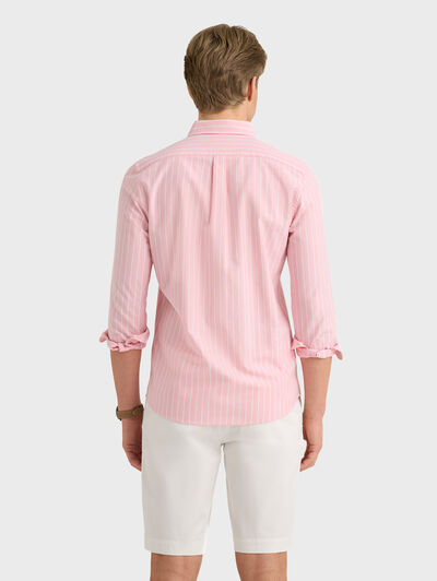 CAMISA OXFORD STRIPES CORAL