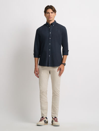 CAMISA POPELIN DYE AZUL MARINO