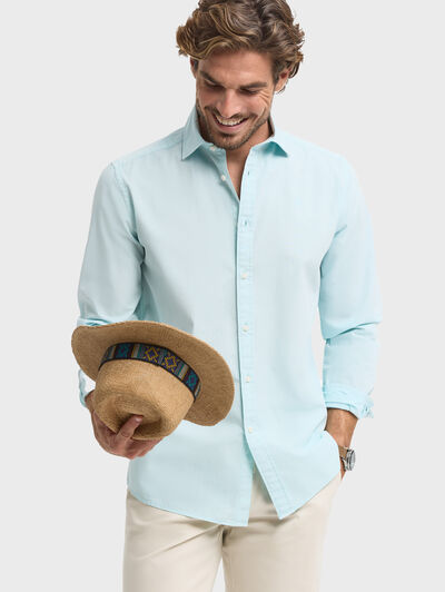 CAMISA POPELIN VERDE AGUA