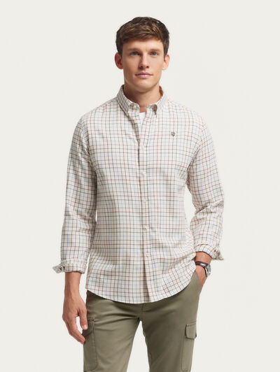 CAMISA FLANNEL CHECKS BEIGE