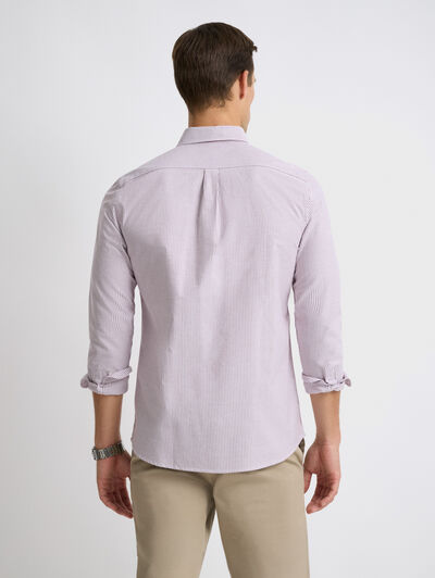 CAMISA OXFORD STRIPES BURDEOS