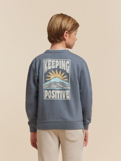 SUDADERA POSITIVE KIDS AZUL