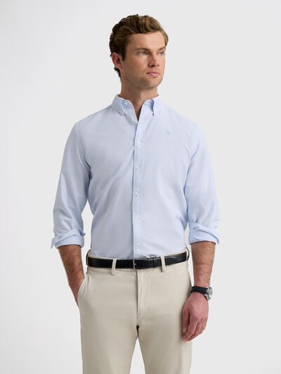 CAMISA OXFORD STRIPES CELESTE