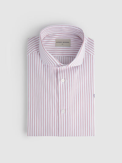 CAMISA RAYAS ESTRUCTURA ROJO