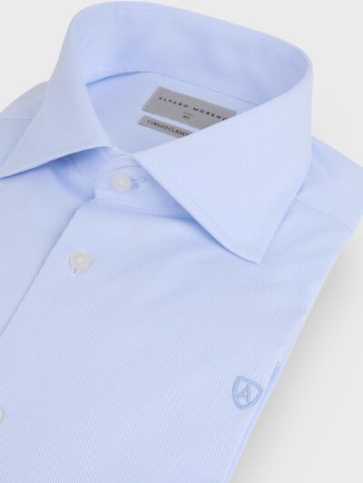 CAMISA ROMA DIAGONAL CELESTE