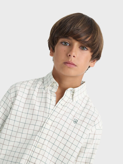 CAMISA FLANNEL CHECKS KIDS BEIGE