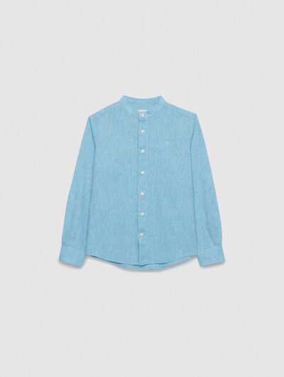 CAMISA LINO MAO KIDS TURQUESA