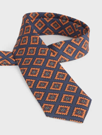 CORBATA PRINTED AZUL MARINO