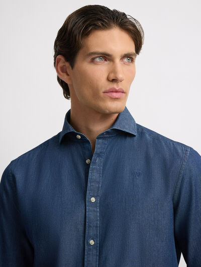 CAMISA DENIM TIE AZUL MARINO