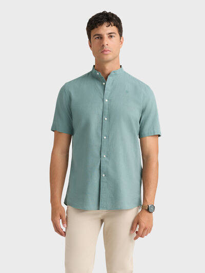 CAMISA LINO M.CORTA MAO AZUL