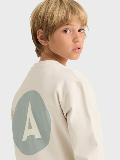 SUDADERA LOGO KIDS BEIGE
