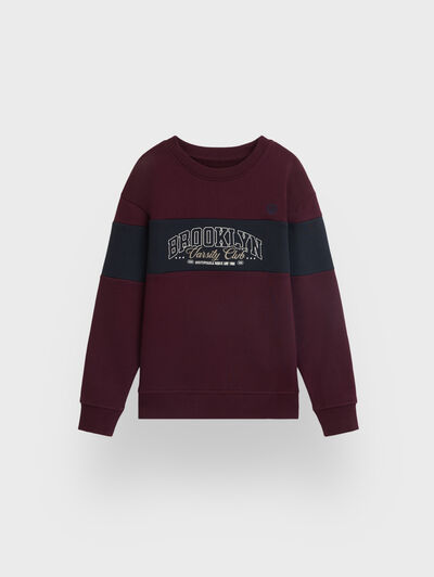SUDADERA CLUB KIDS BURDEOS