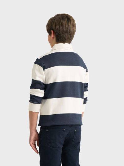 POLO RAYAS KIDS AZUL MARINO