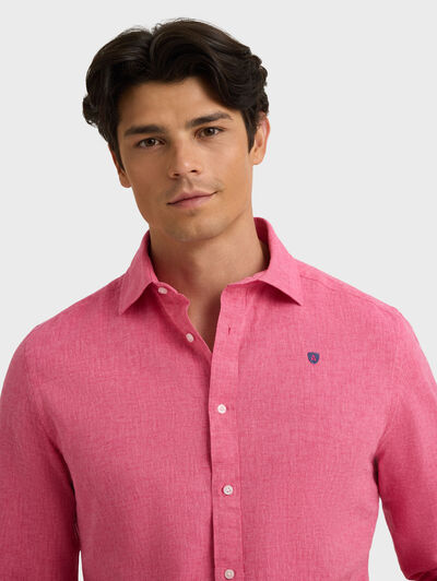 CAMISA LINO CHAMBRAY ROSA