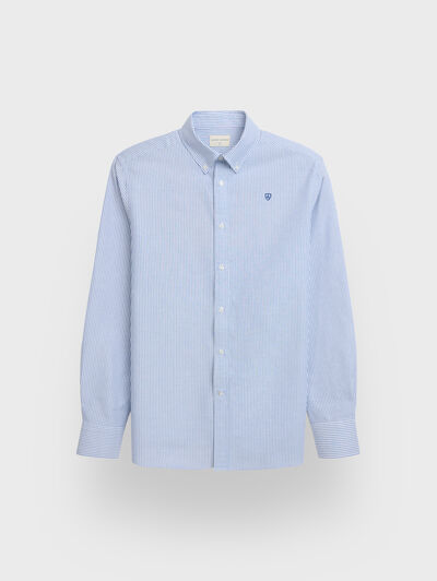 CAMISA OXFORD STRIPES AZUL