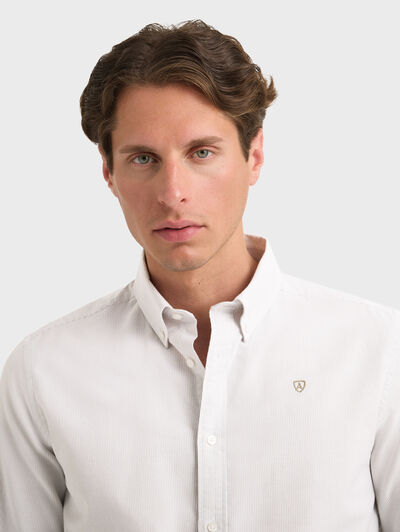 CAMISA OXFORD MIL RAYAS VERDE