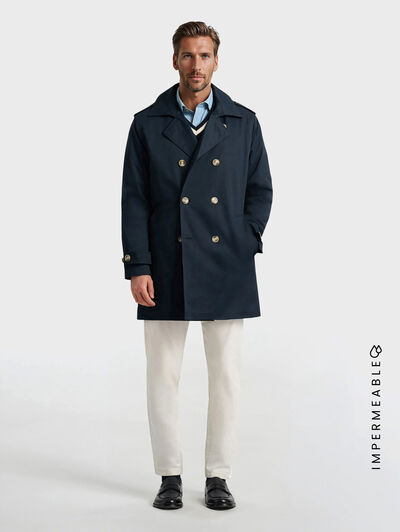 GABARDINA TRENCH AZUL MARINO