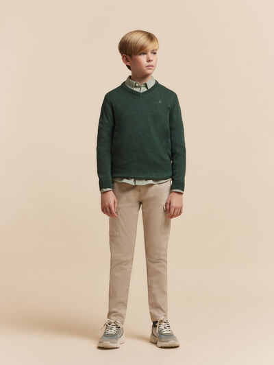 JERSEY V-NECK KIDS VERDE