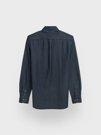 CAMISA DENIM BOLSILLOS AZUL MARINO