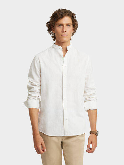 CAMISA LINO RAYAS MAO AMARILLO