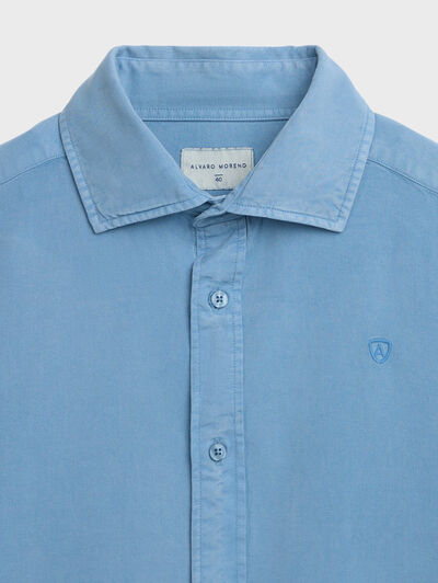 CAMISA TENCEL AZUL