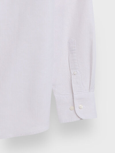 CAMISA MIL RAYAS POCKET BEIGE