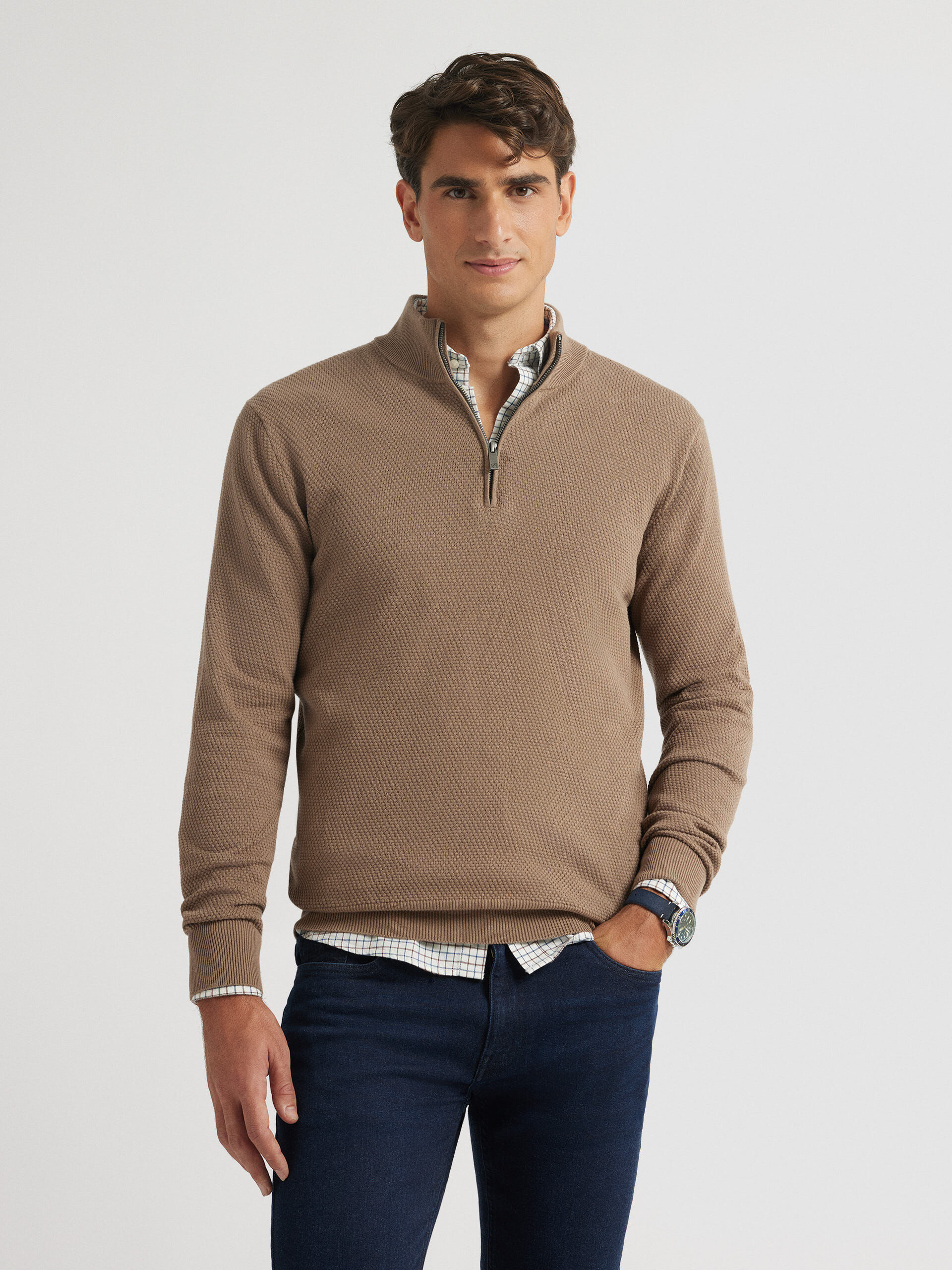JERSEY CREMALLERA CAMEL