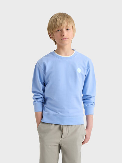 SUDADERA LOGO KIDS CELESTE