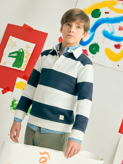 POLO RAYAS KIDS AZUL MARINO