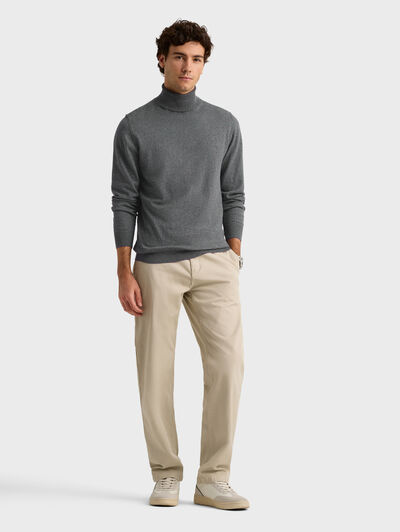 JERSEY ROLL COLLAR GRIS