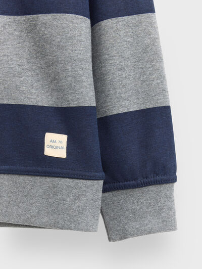 SUDADERA POLO RAYAS GRIS