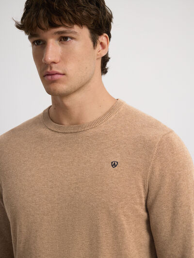 JERSEY ROUND NECK TRENDY CAMEL