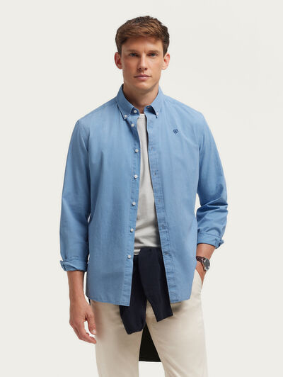 CAMISA DENIM RAYAS AZUL
