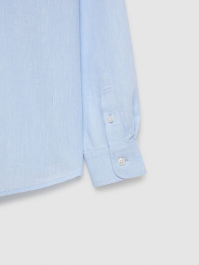 CAMISA LINO C. BOTON KIDS CELESTE
