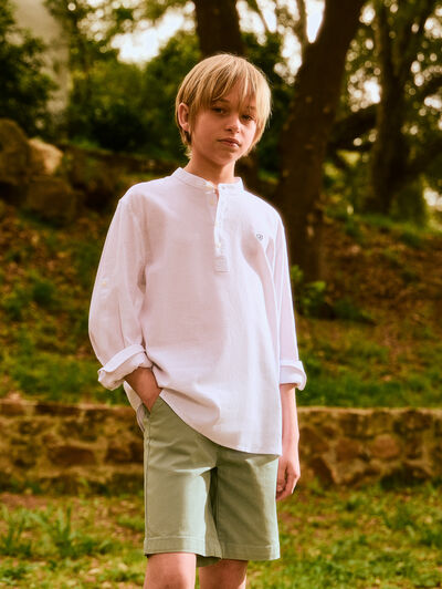 POLERA LINO MAO KIDS BLANCO