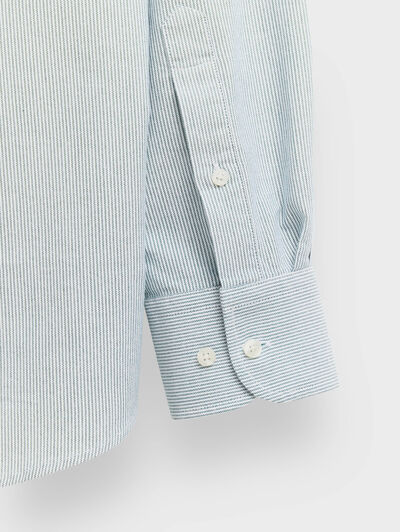 CAMISA OXFORD MIL RAYAS VERDE