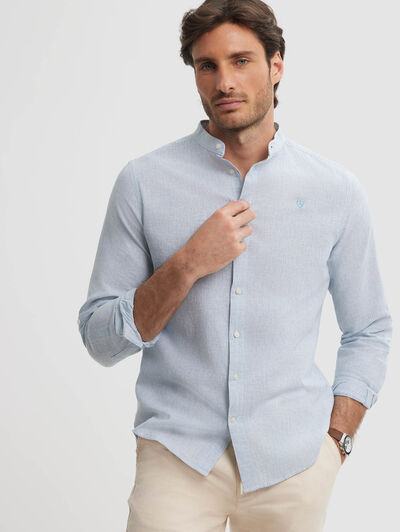 CAMISA LINO MAO AZUL
