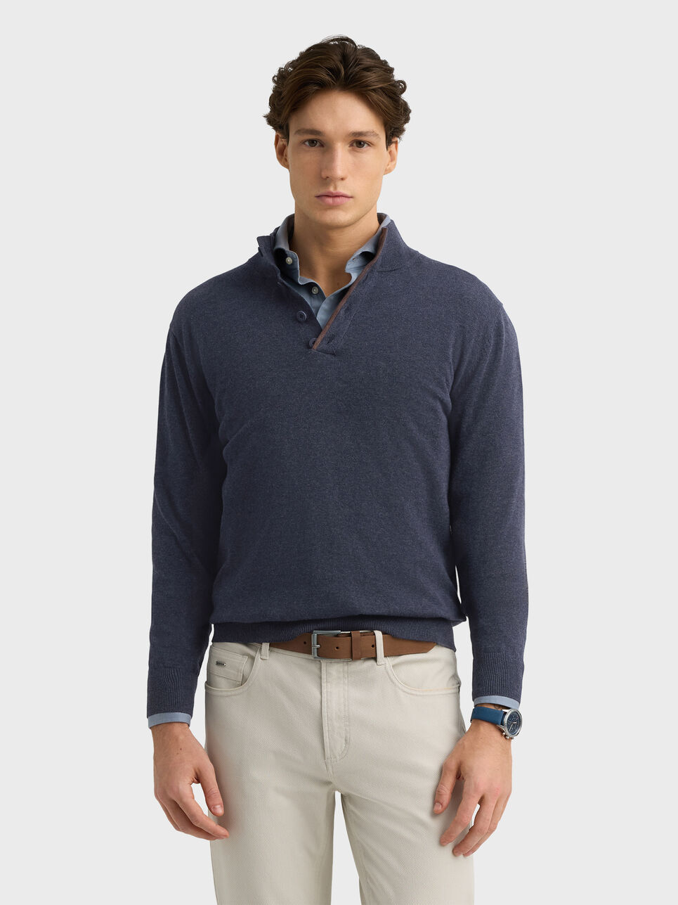 JERSEY BUTTON COLLAR