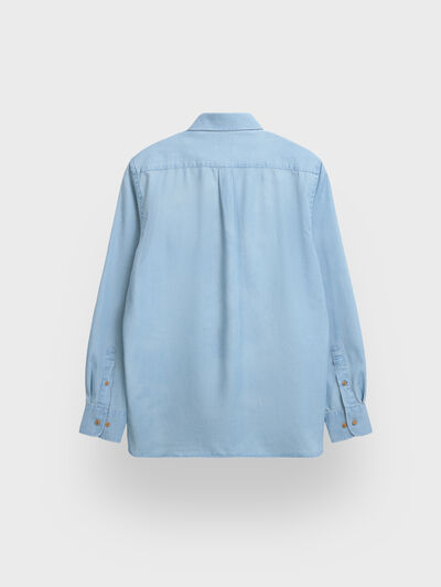 CAMISA DENIM BOLSILLOS CELESTE