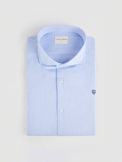 CAMISA VESTIR TWILL CELESTE