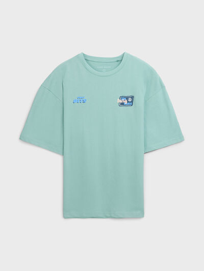 CAMISETA RETRO VERDE AGUA