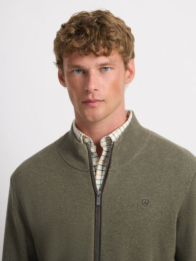CARDIGAN CONTRASTE VERDE