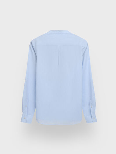 POLERA LINO MAO CELESTE