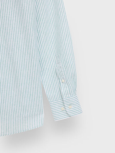 CAMISA LINO STRIPES VERDE