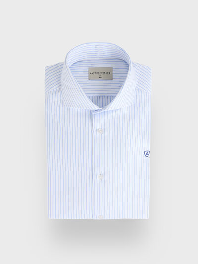 CAMISA DOBBY STRIPES CELESTE