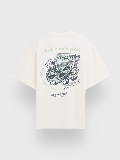 CAMISETA LUCK BEIGE