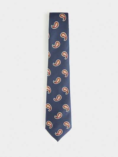 CORBATA JACQUARD MF AZUL MARINO